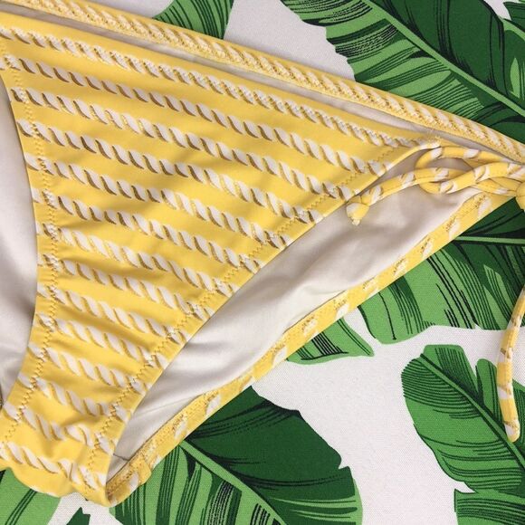 Victoria’s Secret Yellow Nautical Rope Side Tie Bikini Bottoms NWOT - Picture 2 of 13